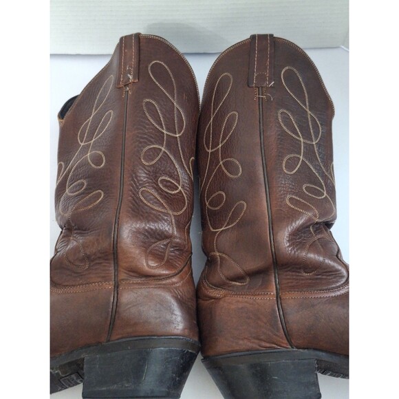 Vintage Dan Post Western Boots Mens 8.5EW Brown Leather Cowboy Grunge Workwear main image 8